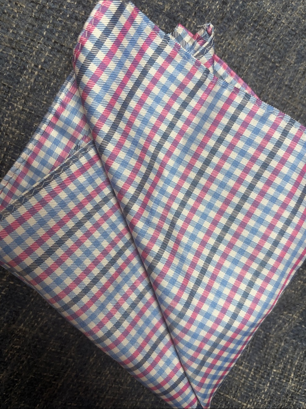 Gingham pocket square